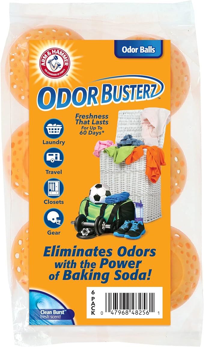 Arm & Hammer Odor Busterz Balls for Long Lasting Freshness, 6 Pack - Deodorizer, Carpet Fresh, Odor Remover, Pet Fresh by ARMHAMMER