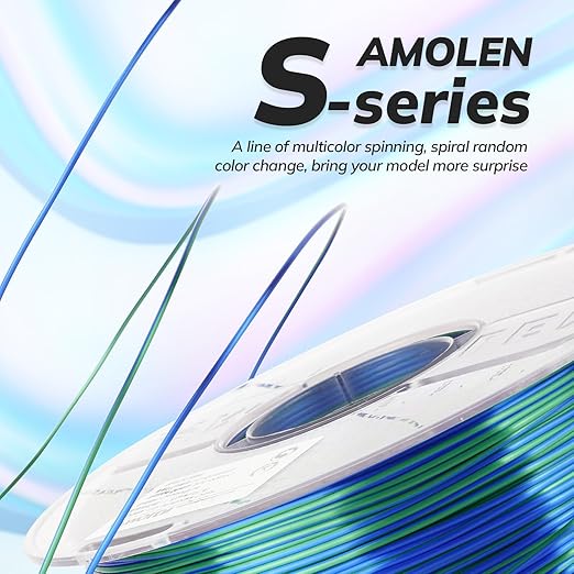 AMOLEN Silk PLA 3D Printer Filament Bundle, Shiny PLA Filament 1.75mm Multicolor Rainbow Pack, Fast Color Change PLA 3D Printing Filament for Most FDM 3D Printer, 1KG X 4 Spools - Image 2