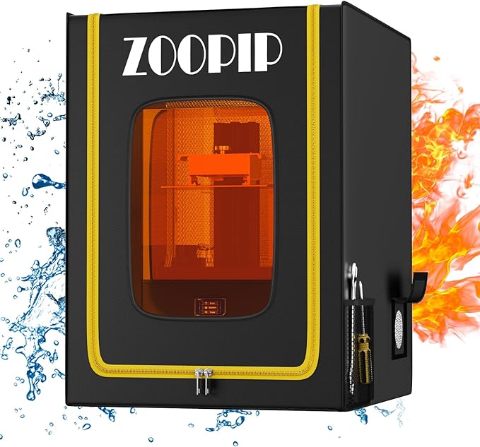 3D Printer Enclosure,Fireproof Resin 3D Printer Enclosure,Dustproof Vented Enclosure Cover with Tool Storage,Constant Temperature Protective Tent for Creality/Anycubic/Elegoo Series 3D Printer by ZOOPIP