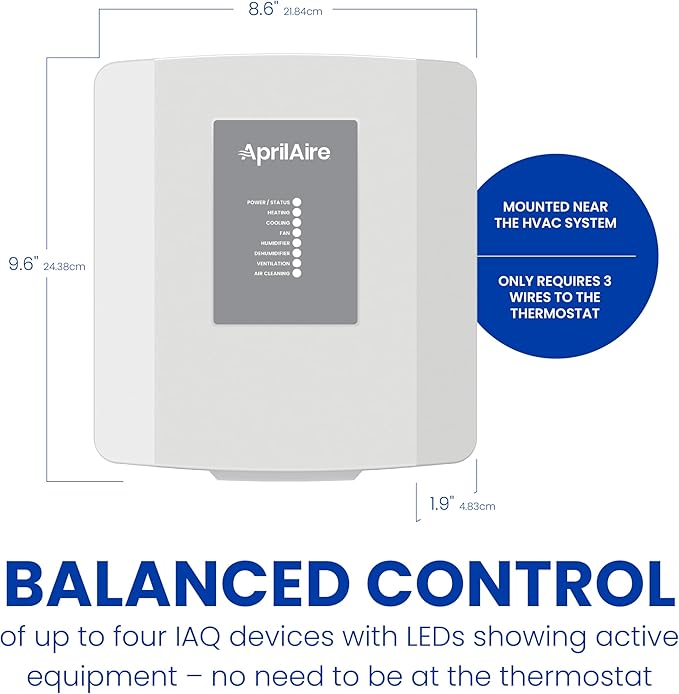 AprilAire 8910W Wi-Fi Programmable Touchscreen Thermostat with IAQ Control; Amazon Alexa and Google Assistant Compatible - Image 5