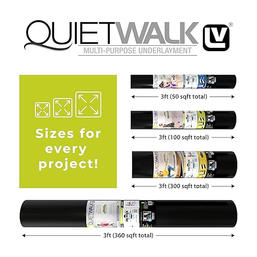 QuietWalk LV 360 Sq Ft Flooring Underlayment for Luxury Vinyl, Laminate & Engineered Wood, LVT, SPC, WPC, Sound & Moisture Protection, Made in USA - Image 21