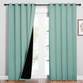 NICETOWN 100% Blackout Window Curtain Panels, Cold and Full Light Blocking Drapes with Black Liner for Nursery, 84 inches Drop Thermal Insulated Draperies (Aqua Blue, 2 PCs, 62" Wide Each Panel) by NICETOWN