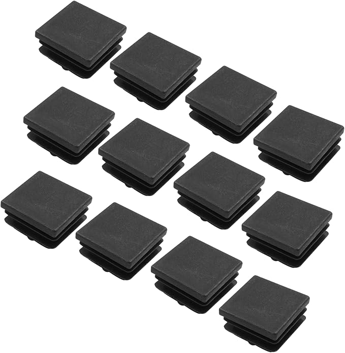 12 Pack 1-1/4" Square Plastic Plugs, Black Tubing End Caps Plugs Insert for Square Tube and Furniture Legs - Image 5