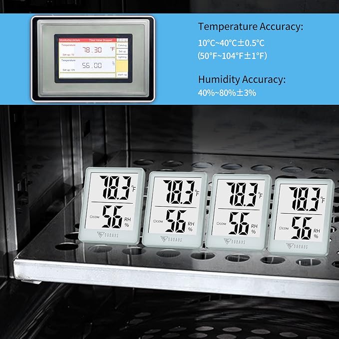 DOQAUS Digital Hygrometer Indoor Thermometer Humidity Gauge Room Thermometer with 5s Fast Refresh Accurate Temperature Humidity Monitor, Light Blue - Image 8