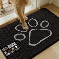 GORILLA GRIP SOAKSTOPPER Dog Door Mat, 36x24 Machine Washable Rug Absorbent Doormat Captures Moisture Mud Dirt, Quick Dry Soft Chenille Entryway Rugs Indoor Entrance Mats for Dog Paws, Black White by GorillaGrip