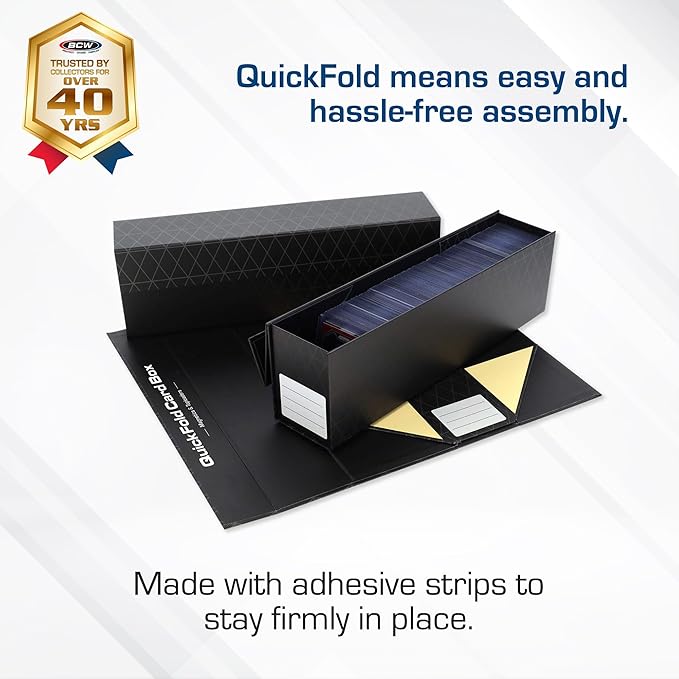 BCW QuickFold® Card Storage Boxes for Magnetics & Toploaders – 9 Pack | Trading Card Holder Box with Magnetic Closure | Easy Fold Assembly for Sports and TCG Cards - Image 2