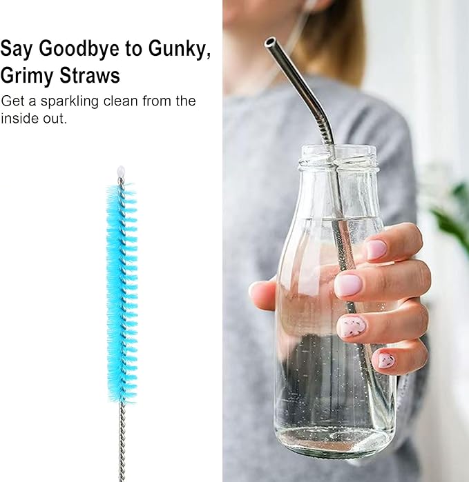 4 Pack Bottle Cleaner Brush Set 15/13/5 Inch Stainless Steel Water Bottle Cleaning Brushes Long Handle Scrubbing Brush for Mugs Flasks Tumblers Beer Wine Decanter Glass Jugs Lids Straw - Image 6