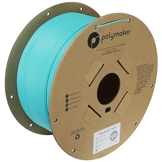 Polymaker Matte PLA Filament Matte Arctic Teal 1.75mm 3kg 3D Printing Filament, PolyTerra 3D Printer PLA Filament by Polymaker