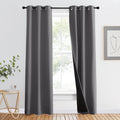 NICETOWN Grey Full Shade Curtain Panel, Energy Smart & Noise Blocking Out Blackout Drape for Dining Room Window, Thermal Insulated Guest Room Lined Window Dressing(Gray, 37 x 84 inch) by NICETOWN