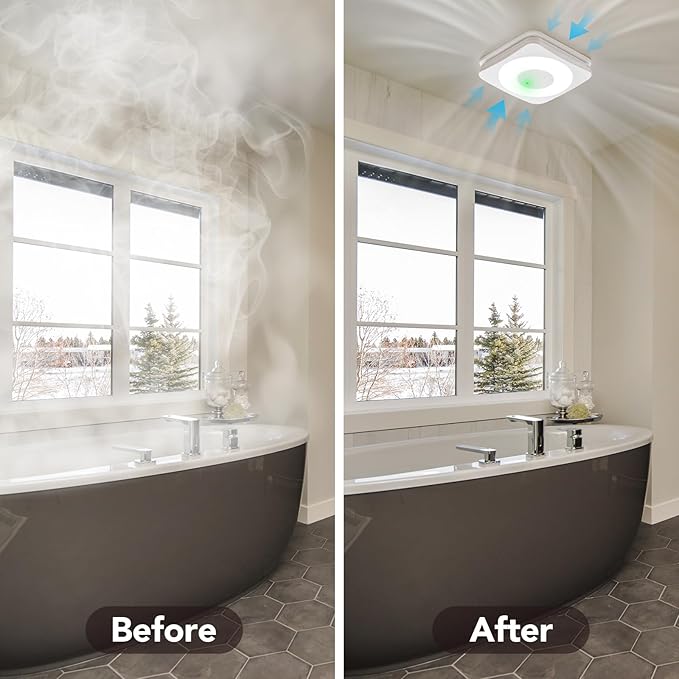 OREiN 3-in-1 Bathroom Exhaust Fan with LED Light & Humidity Sensor, 160 CFM, Auto-On at 60% Humidity, 1500LM, 3000K/4000K/5000K, Night Light, ETL & FCC Certified, Ceiling Opening Size 11.81''x11.02'' - Image 7