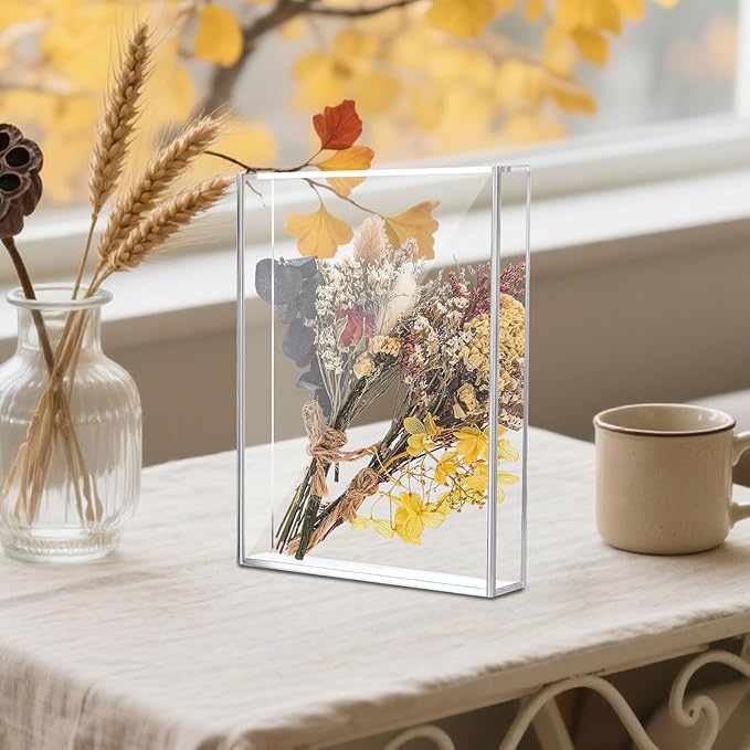 Clear Acrylic Showcase - Picture Frame Storage for Treasured Items | Sturdy Transparent Box with Lockable Cover, Removable Lid, Multi Use Holder for Postcards Collectibles Miniatures and - Image 7
