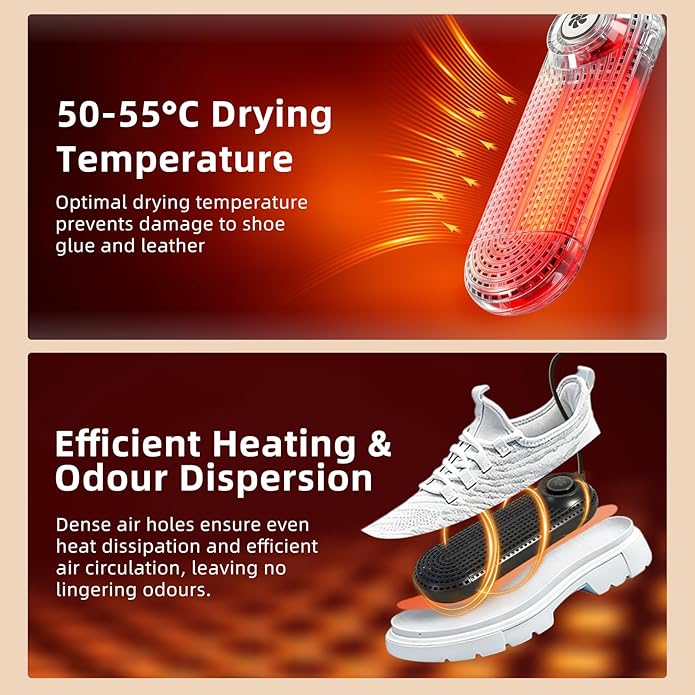 Electric Boot Dryer, Shoe Warmer with IC Controller, Footwear Travel Dryers Silent with 3/6/9 Hours Timer - Image 3
