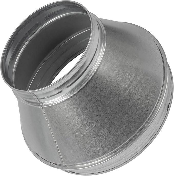 Vent Systems 10" Inch to 6" Inch Duct Reducer – Galvanized Steel HVAC Pipe Adapter Connector for Ventilation Exhaust and Grow Tents – Durable Metal Transition Fitting for Heating and Cooling by VentSystems