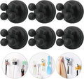 iBetterLife Razor Holder for Shower Hooks – 6Pcs Self Adhesive Wall Mounted Single Hook for Hanging Toothbrush, Functional Waterproof Utility Plug Holder for Bathroom Kitchen Living Room Office, Black by iBetterLife