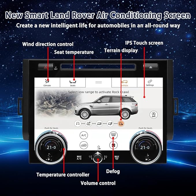 for 2013 2014 2015 2016 2017 Land Range Rover Sport L494 Car Climate Control Upgrade LCD Touch Screen AC Panel Control Air Conditioning Dashboard Seat heating Android Voice HVAC (L494 climate control) - Image 7
