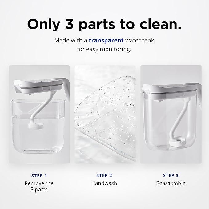Carepod Mini 21P Ultrasonic Cool Mist Humidifier Whisper-Quiet Filter-Free Easy Clean - Only 3 Washable Parts to Clean, Auto Shut-off, 0.74gal 2.8l Tank, Nursery, Baby, Kids Bedrooms - Image 3