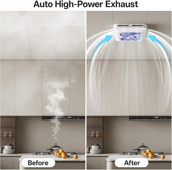 Bathroom Fan with Humidity Sensor,230 CFM 1.0 Sone Bathroom Exhaust Fan with Light,Ventilation and Exhaust Fan with Remote Control and Timer Function,Violet Blue - Image 7