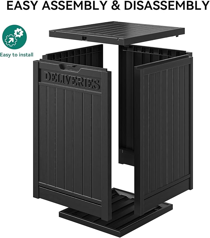 YITAHOME Resin Package Delivery Box 51 Gallon, Secure Lockable Resin Package Delivery Container, Deck Box for Porch & Curbside, Black - Image 6