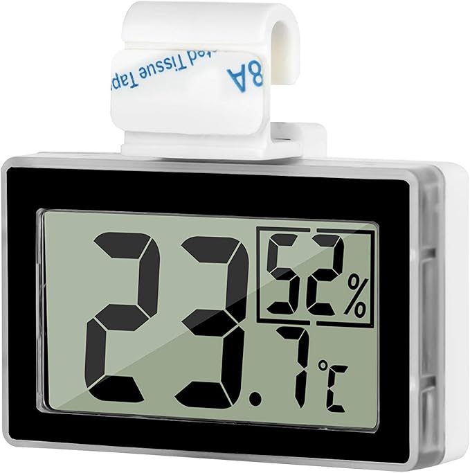 Digital Reptile Thermometer Hygrometer with Hook & Adhesive, LCD Display Temperature Humidity Gauge for Reptile Tanks, Terrariums, Bearded Dragon, Hermit Crab Accessories (-10℃~+50℃/20%-90% RH) - Image 3