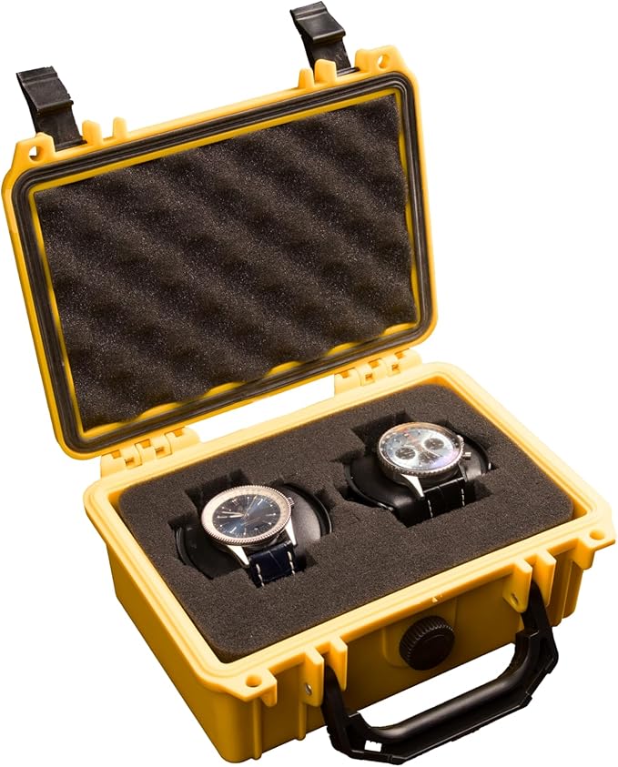 MEIJIA IP67 waterproof hard compact case,Customizable Fit Foam,8.12”x6.56”x 3.56”,Fit Use of Drones, Cameras,Equipments,lens (Yellow) - Image 3
