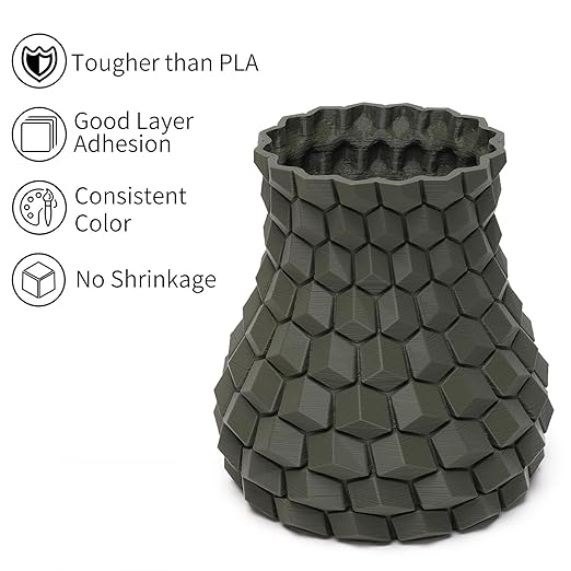 INLAND Micro Center PLA+ 3D Printing Filament 1.75mm - PLA Pro Dimensional Accuracy +/- 0.03 mm - 1kg Cardboard Spool (2.2 lbs) (1 Pack Olive Green, 1.75mm) - Image 2