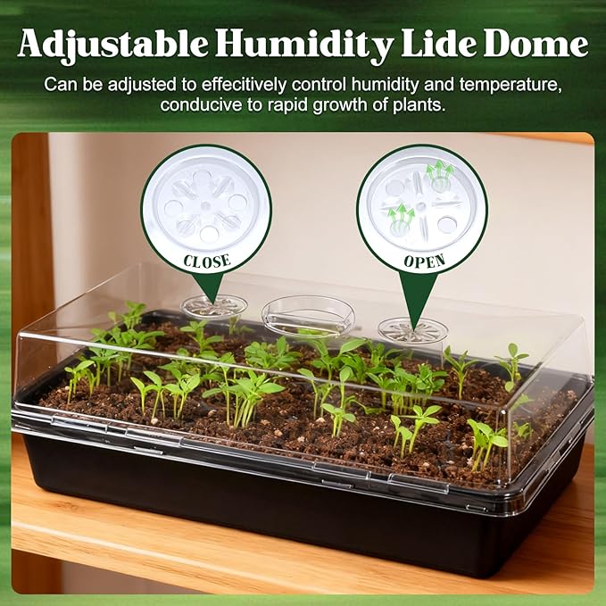 15 Pcs 4'' Tall Sturdy Humidity Domes,Taller and Thicker 1020 Humidity Domes for Plants Seed Starting,Clear 1020 Seed Starting Tray Lids with Adjustable Vent,Greenhouse Plant Growing Tray Cover Dome - Image 3