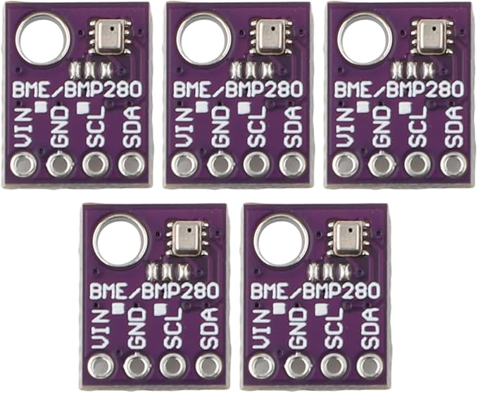 Digital Temperature Humidity Sensor Module BME280 5PCS Environmental Monitoring Board I2C SPI Interface with Pressure Detection Range -40°C to 85°C 300-1100hPa by Everythingyouneedishere