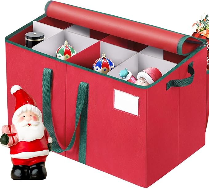 Nutcracker Storage Containers and Figurine Collectibles Storage Box， Large Ornament Storage Organizer Stores Up to 8 Holiday Christmas Nutcrackers Figurines-Carolers Ornaments Red/15 Inches by Unknown