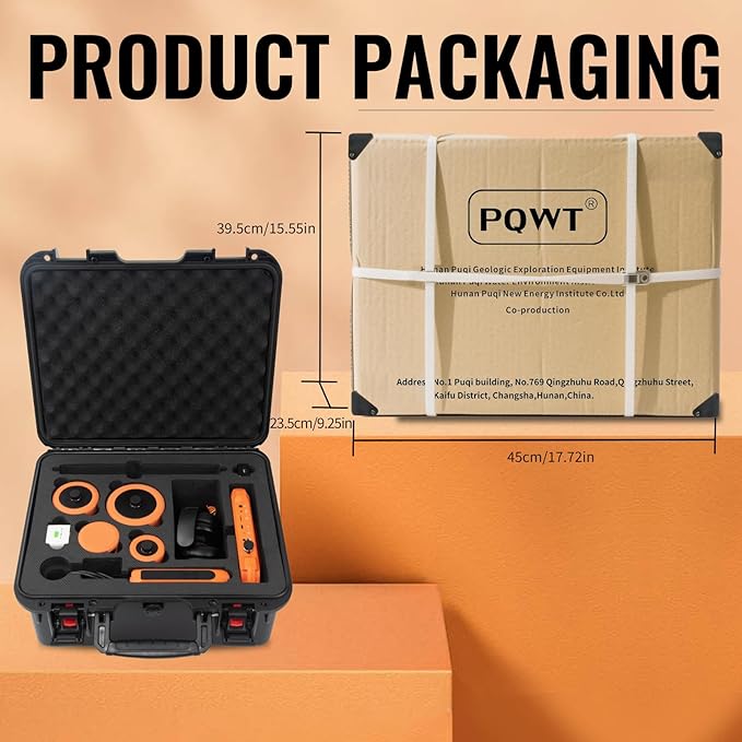 PQWT Underground Water Leak Detectors for Home and Outdoor PQ125D Wall Pipe Water Leakage Detection with Touchscreen Earphone and Carrying Case Multi Sensor Acoustic Pipeline Sound Intensifier - Image 8