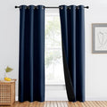 NICETOWN 100% Blackout Curtain Set, Thermal Insulated & Energy Efficiency Window Draperies for Guest Room, Full Shading Panel for Shift Worker and Light Sleepers, Navy Blue, 42W x 84L, 1 PC by NICETOWN