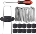 MySit Weed Fabric Staples, 6 inch Landscape Fabric Pins Garden Staples with Gaskets Pick Hook, U Shaped Stakes for Ground, Gardening, 100 Pack by MySit