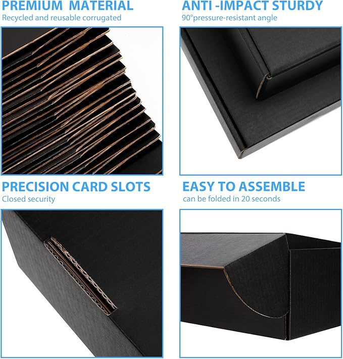 Small Shipping Boxes 10x8x3 Inch (25 Pack) - Sturdy Black Corrugated Cardboard Boxes for Small Business, Ecommerce, Mailing & Packaging | Recyclable Gift & Storage Boxes - Image 5