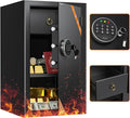 WASJOYE Large Home Cabinet Safe Box - 3.5 Cubic Feet Fireproof Security Safes with Digital Keypad Key Lock Type-C Port, Heavy Duty Safe Box for Home Office Hotel Document Jewelry Passport Storage by WASJOYEUS