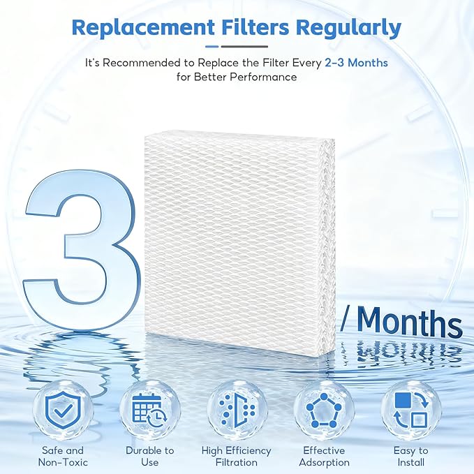 8-Pack HFT600 Humidifier Replacement Wicking Filter T for Honeywell Hev615 Hev620 Humidifier, Compatible with Honeywell HFT600 Humidifier Filter T, Replace Part# HFT600T HFT600PDQ - Image 5