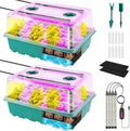 96 Cells Self-Watering Seed Starter Tray with Grow Light, Seed Starter Kit with Adjustable Humidity Dome, Seed Starting Trays Plant Starter Kit for Seeds Growing Starting, Indoor Gardening, Greenhouse by Unknown