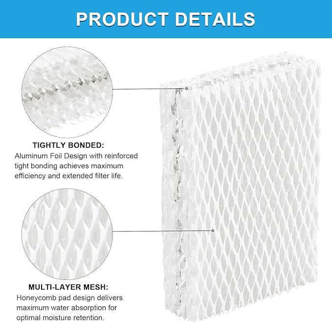 2Pcs WF813 Humidifier Filters Replacement Wick Filter Compatible with Equate EQWF813 EQ-2119-UL Relion RCM-832 RCM-832N ProCare PCWF813 PCCM-832N Protec WF813 Cool Mist Humidifier - Image 3