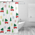 Tree Car Christmas White Shower Curtain Liner 72×72 inch for Bathroom Curtain Anti Mold Shower Curtain with Hooks Shower Accessories by Unknown