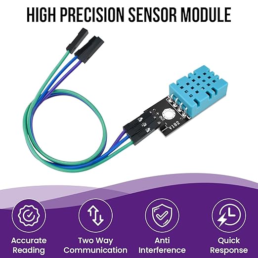 4Pcs DHT11 Digital Temperature Humidity Sensor Module with Cable, Temp Range 0~50℃ (±2℃), Humidity 20~95% RH (±5%) for A-rduino Electronic Practice DIY - Image 3