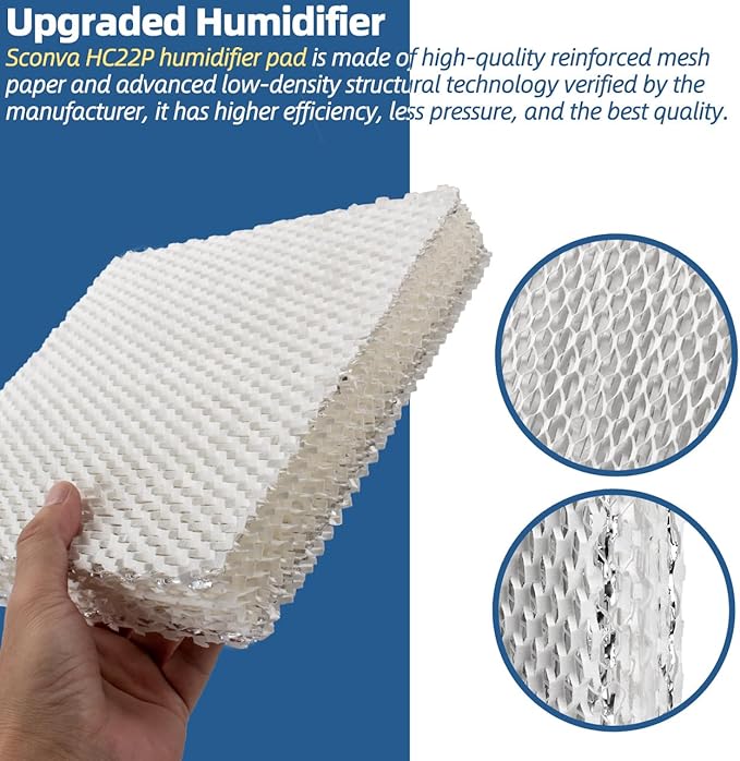 HC22P Humidifier Filter Pad Replacement Filter Wicks Compatible with Honeywell HE100, HE150, HE220, HE225 HE240 & Aprilaire 110 220 550 (Pack of 2) - Image 4