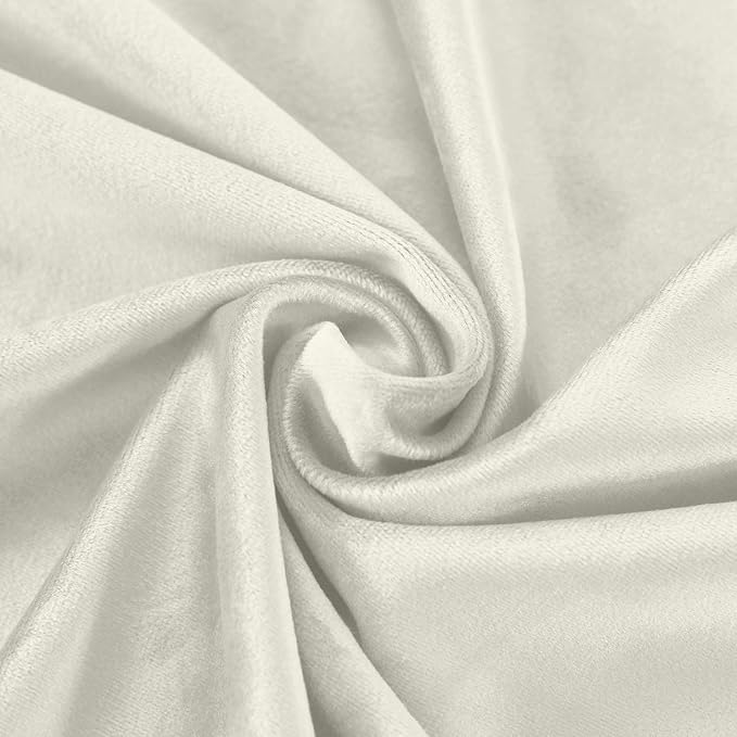 ChadMade Blackout Lined Premium Velvet Curtain Beige 50Wx108L Inch (1 Panel), Eyelet Grommet for Livingroom Bedroom Theater Studio, Leon Collection - Image 6