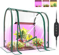 Bstrip Mini Indoor Greenhouse with Grow Lights, 27.2" L X 19.9" W X 27.2" H Desktop Small Greenhouse with Zippered Door and PVC Cover for Seed Starting, 1.6FT Plant Light for Indoor Plants with Timer by Bstrip