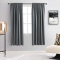DONREN 72 Inches Long Room Darkening Curtain Draperies for Living Room - Blackout Solid Rod Pocket Curtains for Dining Room(2 Panels,Medium Grey) by DONREN