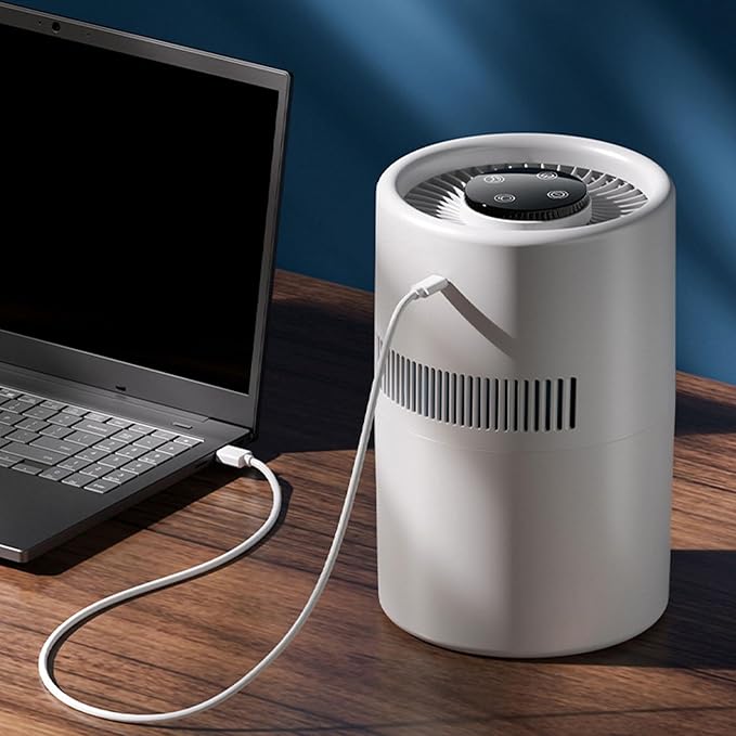 2 in 1 Air Purifier and Humidifier, 5W 4L Water Tank Quiet Humidifier, USB Desktop Air Purifier for Office Bedroom Nursery Pet Dander, Dust, Smoke, Pollen, Odors - Image 4