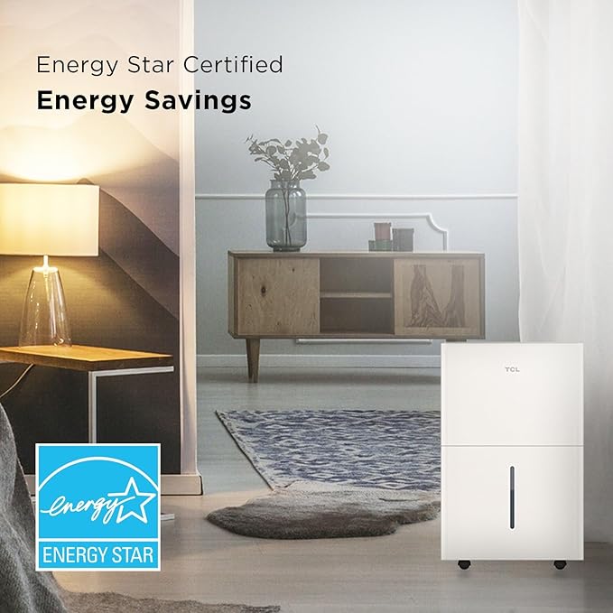 TCL 4,500 Sq. Ft. Smart Dehumidifier, Energy Star, 50 Pints Per Day, Moisture & Humidity Absorber for Bedroom, Bathroom, Basement & Other Rooms, Works with Alexa/Google Assistant - Image 5
