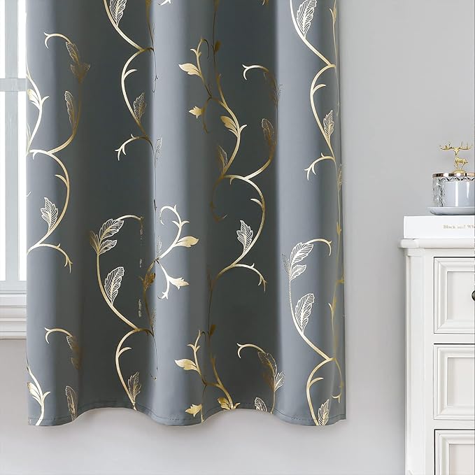 BUHUA Gray Room Darkening Curtains,Insulated Thermal Blackout Curtains,Noise Reducing Panels for Windows,Grommet Thermal Drapes for Living Room,52W×84L,1 Pair - Image 5