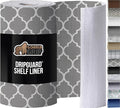 GORILLA GRIP DripGuard Shelf Liner, Non-Adhesive Drawer and Kitchen Cabinet Protector, Strong Grip Slip Resistant Underside, Smooth Surface Liners for Cabinets, Bathroom Closets, 12x120 In, White Gray by GorillaGrip