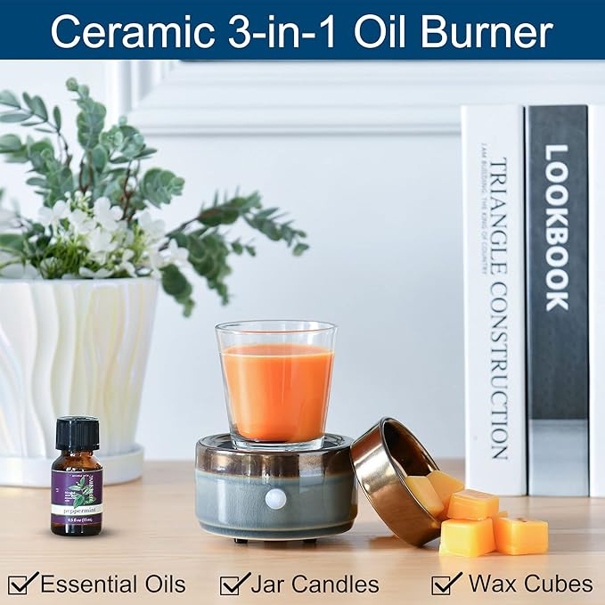 kobodon Ceramic Candle Wax Warmer,Home Fragrance Diffuser, Wax Melter Fragrances Candles Oils, Fragrance Warmer Candles or Wax Melts as Gifts for Mom Grandma Women - Image 5
