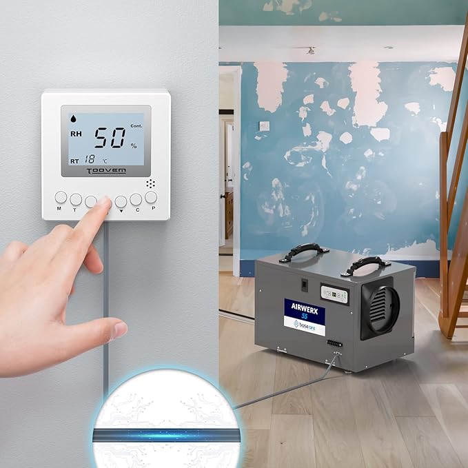 BaseAire Dehumidifier Remote Controller for Digital Humidity, Temperature, Adapt The Humidity Level, Suitable for Dehumidifier Airwerx 35P, 55, 65X, 55S WiFi, 65XS WiFi, 90, 90X, 100X, 120X,White - Image 3