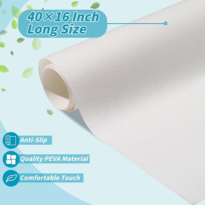 16" x 40" Non Slip Bathtub Mat with Drain Cut Out Anti Slipping Non Skid Safe Tub Mat Adhesive Peel and Stick Bath Tub Mat PEVA Tub Sticker for Shower Floor Boat Wet Areas(Clear) - Image 2