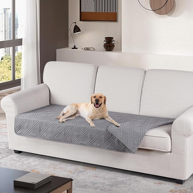 TAOCOCO 100% Waterproof Reversible Couch Cushion Cover for Dogs & Pets - Chaise & Sectional Sofa U Shape Couch Furniture Protector - Light Gray by TAOCOCO